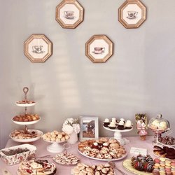 Wonderland Tea Party Rentals - Bridal Shower with antique tea cup frames available for rent