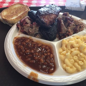 Hog Wild Pit Bar-B-Q - 3 meat platter. Brisket, ribs and pork - Barbeque Near Me - Wichita, Kansas Hog Wild Pit Bar-B-Q - 3 meat platter. Brisket, ribs and pork - Barbeque Near Me - Wichita, Kansas
