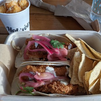 Brown Bag Seafood - Crispy cod tacos + parm tots - Seafood Near Me - Atlanta, Georgia Brown Bag Seafood - Crispy cod tacos + parm tots - Seafood Near Me - Atlanta, Georgia