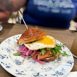 Andrea's smoked salmon croissant sandwich*
