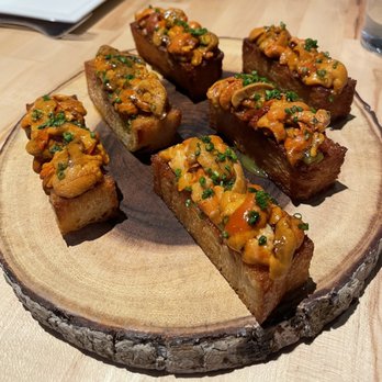Miro Kaimuki - uni crostini - Asian Fusion Near Me - Honolulu, Hawaii Miro Kaimuki - uni crostini - Asian Fusion Near Me - Honolulu, Hawaii