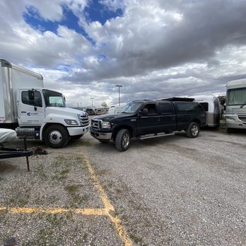 Maximum RV Storage Lake Mead - The white truck on the left also contributed to the problem getting my camper out. - Self Storage Near Me - Las Vegas, Nevada