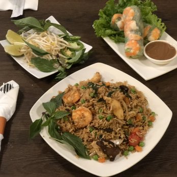 UTea Pho - Our basil Combo Fried rice & Shrimp Spring roll. - Vietnamese Near Me - Austin, Texas UTea Pho - Our basil Combo Fried rice & Shrimp Spring roll. - Vietnamese Near Me - Austin, Texas