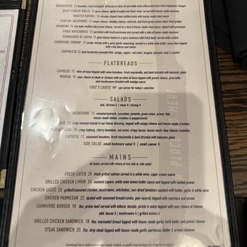 Carnivore - Front side of menu - Steakhouses Near Me - St. Louis, Missouri