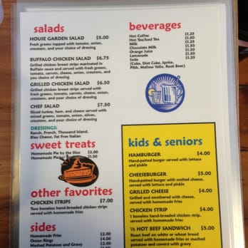 Emma Rae's Cafe - Back of menu - Burgers Near Me - Merrill, Iowa