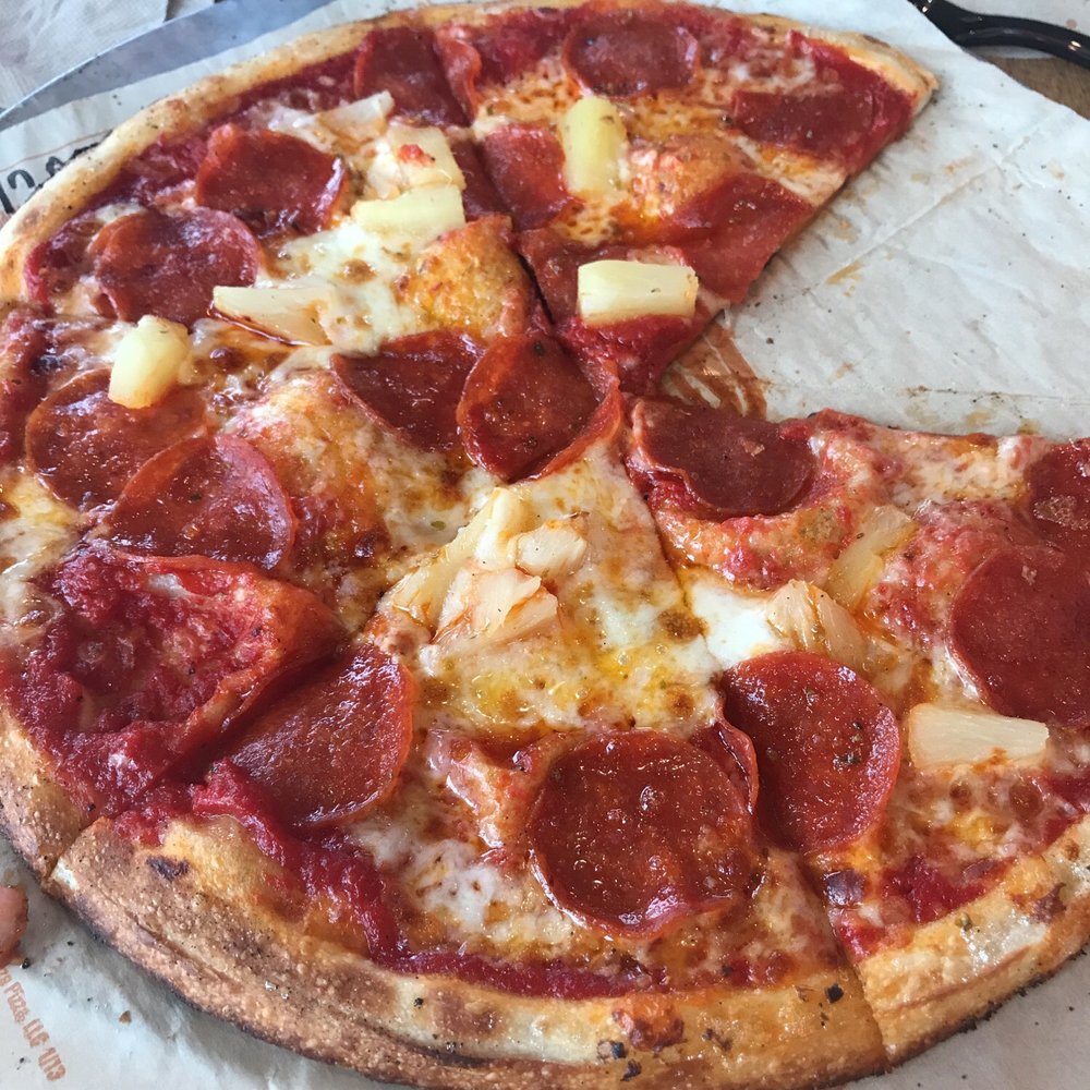 Blaze Pizza - Pepperoni pizza with pineapple - Salad Near Me - Ft. Wayne, Indiana Blaze Pizza - Pepperoni pizza with pineapple - Salad Near Me - Ft. Wayne, Indiana