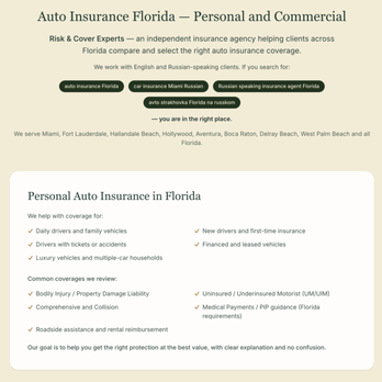 Risk & Cover Experts - At Risk&Cover Experts, we're not just another insurance agency -- we're your personal advisors. Call us today 786-219-9913. - Auto Insurance Near Me - Hallandale Beach, Florida Risk & Cover Experts - At Risk&Cover Experts, we're not just another insurance agency -- we're your personal advisors. Call us today 786-219-9913. - Auto Insurance Near Me - Hallandale Beach, Florida
