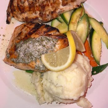 Table 59 - Tarragon Salmon w/a side of Grilled Chicken for Extra Protein. - Italian Near Me - Merced, California