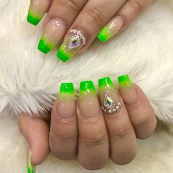 Charms Got Nails - Neon ombré by Ken, Stones by Kristy - Nail Salons Near Me - San Dimas, California Charms Got Nails - Neon ombré by Ken, Stones by Kristy - Nail Salons Near Me - San Dimas, California