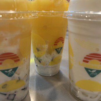 Landmark Tea - Sticky rice and Mango with chewy herbal jelly. Drink on the right is their coconut one. - Tea Rooms Near Me - Las Vegas, Nevada Landmark Tea - Sticky rice and Mango with chewy herbal jelly. Drink on the right is their coconut one. - Tea Rooms Near Me - Las Vegas, Nevada