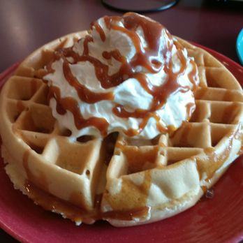 Red Elm Cafe - Another great breakfast caramel waffle with turkey sausage - Cafes Near Me - Tacoma, Washington
