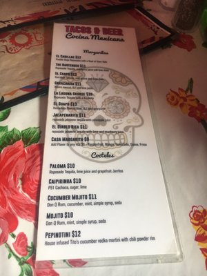 Menu photo 5 Tacos and Beer Seattle, WA