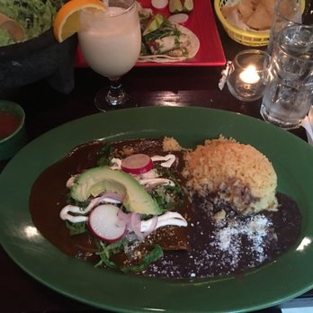 El Nopal - Cheese enchiladas with mole sauce. - Mexican Near Me - Brooklyn, New York