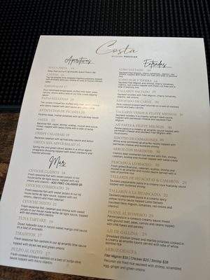 Menu photo 1 Costa Contemporary Kitchen Costa Mesa, CA