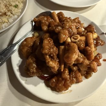 Panda Inn - Orange chicken- served barely room temperature and disgusting - Chinese Near Me - La Palma, California