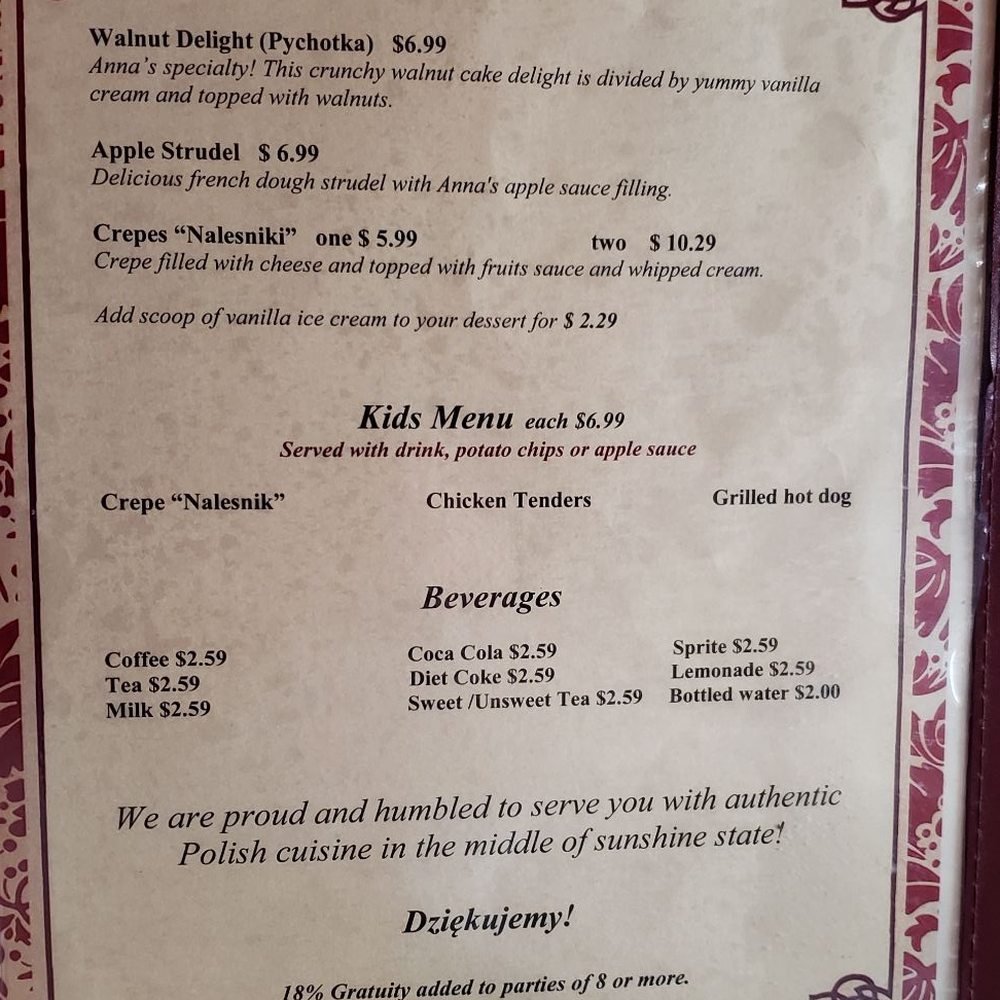 Anna's Polish Restaurant - Polish Near Me - Winter Park, Florida Anna's Polish Restaurant - Polish Near Me - Winter Park, Florida