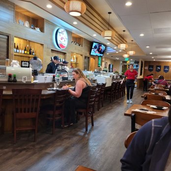 Yakumi Sushi - Inside sushi bar with 2 big screen TV's - Japanese Near Me - Poway, California