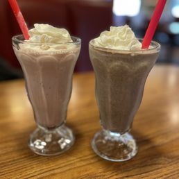 Strawberry milkshake and oreo milkshake Strawberry milkshake and oreo milkshake