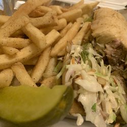 Steam Q - Pulled pork sandwich and fries. Fries were good sandwich was terrible