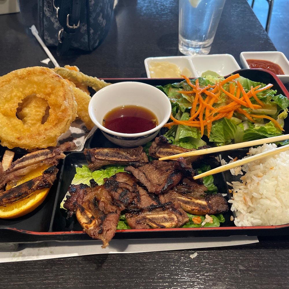 Crazy Rock'N Sushi - Ribs and tempura bento box - Sushi Bars Near Me - Irvine, California Crazy Rock'N Sushi - Ribs and tempura bento box - Sushi Bars Near Me - Irvine, California