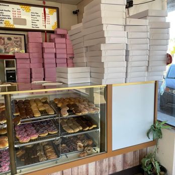 Honey Donuts - Inside the store with a view of the donuts - Donuts Near Me - Citrus Heights, California