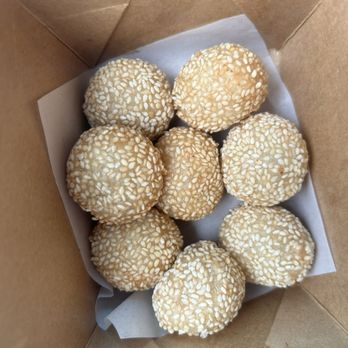 TK Cafe - Sesame Balls (1 order of 8, filled with red bean like paste) - Hawaiian Near Me - Monrovia, California