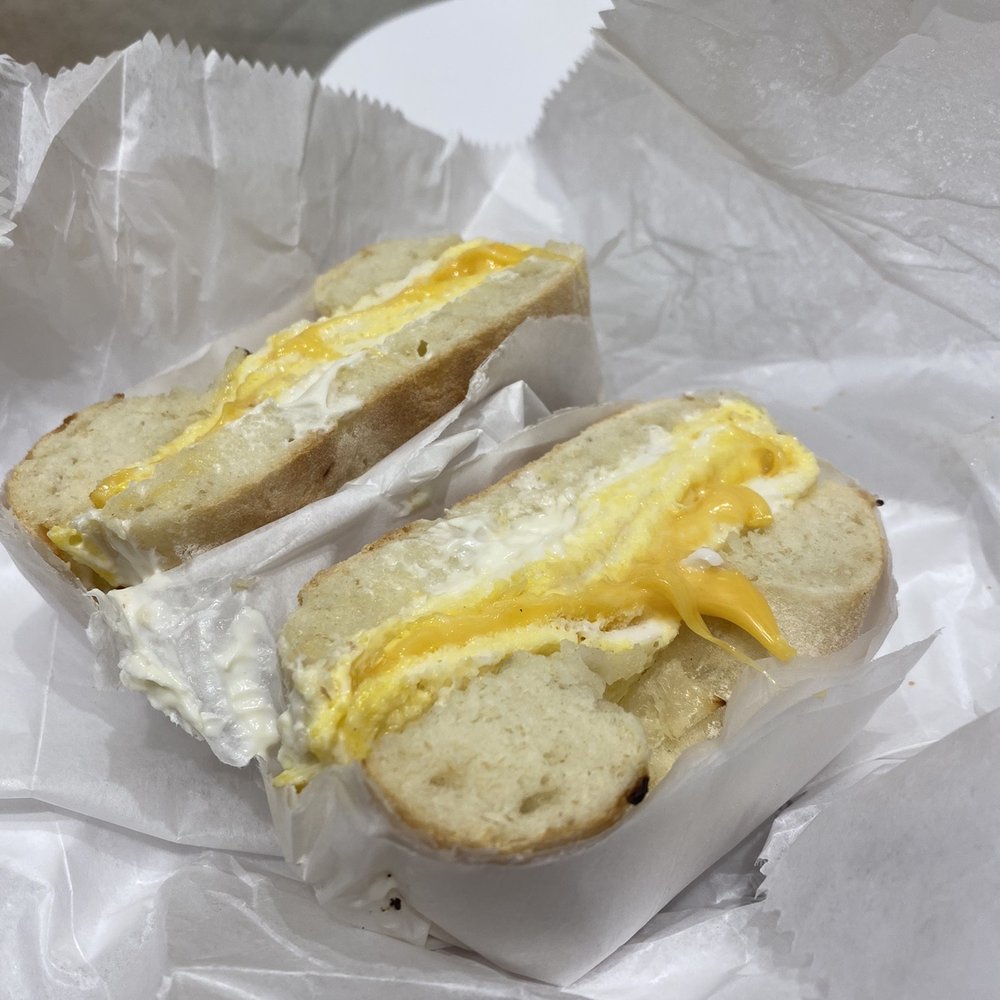 Kossar's Bagels & Bialys - Egg and cheese + schmear bialy - Bakeries Near Me - New York, New York Kossar's Bagels & Bialys - Egg and cheese + schmear bialy - Bakeries Near Me - New York, New York