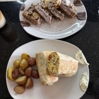 The Garden Coffee - Serrano Breakfast burrito  Nutella Banana Waffles - Desserts Near Me - Phoenix, Arizona