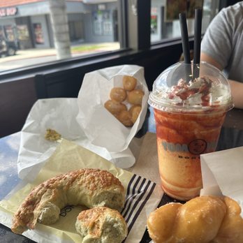 Yum Yum Donuts - Twist Glazed Scored Garlic Mango drink - Donuts Near Me - La Mesa, California Yum Yum Donuts - Twist Glazed Scored Garlic Mango drink - Donuts Near Me - La Mesa, California