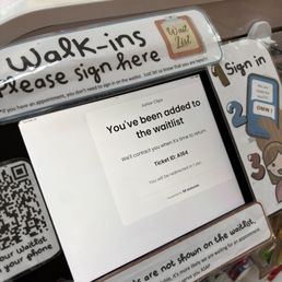 Waitlist for walk-ins! It's better to schedule an appointment :) Waitlist for walk-ins! It's better to schedule an appointment :)