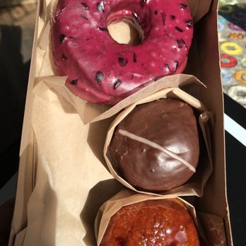 Doughnut Plant - Blueberry, Boston Creme like donut and Creme brûlée - Donuts Near Me - Brooklyn, New York