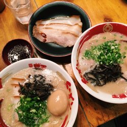 豚王 - Tonkotsu ramen w/ spicy sauce on the side - must add spicy sauce! Makes it 5x better.