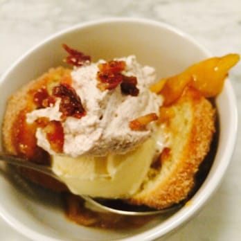 Bittersweet - I can't remember what this was called, but it had candied bacon, donut slices, ice cream, & peaches - Coffee & Tea Near Me - Raleigh, North Carolina Bittersweet - I can't remember what this was called, but it had candied bacon, donut slices, ice cream, & peaches - Coffee & Tea Near Me - Raleigh, North Carolina