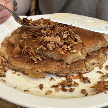 Harlow - "walnut banana pancake" aka pancakes with granola thrown on top? - Vegetarian Near Me - Portland, Oregon Harlow - "walnut banana pancake" aka pancakes with granola thrown on top? - Vegetarian Near Me - Portland, Oregon