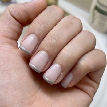 Jenny Nails - French nails with silver tips - Nail Salons Near Me - Sterling, Virginia Jenny Nails - French nails with silver tips - Nail Salons Near Me - Sterling, Virginia