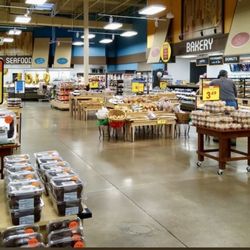 Kroger - This is a stock photo is where deli is to the right; bakery is forward to the right; and other specials are displayed en route.