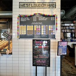 Menu and donut counter