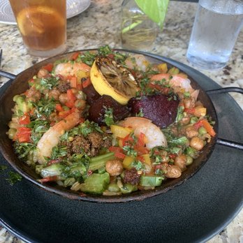 Cafe Americana - Vegetable paella with shrimp - Tapas/Small Plates Near Me - Arlington, Texas