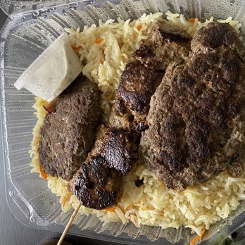 Wally's Cafe - Combo Specialty Plate with Kafta Kabob and Lamb Kabob - Middle Eastern Near Me - Emeryville, California