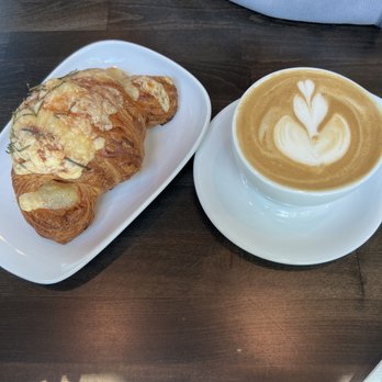 Roosevelt Coffee - Ham & Cheese croissant and Lavender Latte with Oat Milk - Cafes Near Me - Irvine, California Roosevelt Coffee - Ham & Cheese croissant and Lavender Latte with Oat Milk - Cafes Near Me - Irvine, California