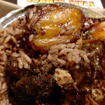 Corner Style Jamaican & American - Medium sized Jerk Chicken with Rice beans. A spicy, filling, hearty meal. - Caribbean Near Me - Bronx, New York Corner Style Jamaican & American - Medium sized Jerk Chicken with Rice beans. A spicy, filling, hearty meal. - Caribbean Near Me - Bronx, New York
