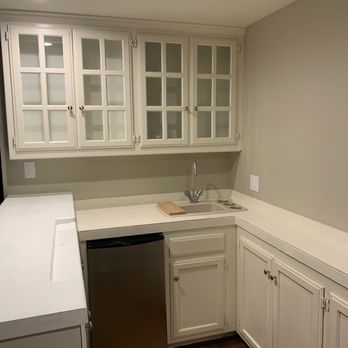 JV Cabinets - Before Bar with painted tile counters and cabinets - Cabinetry Near Me