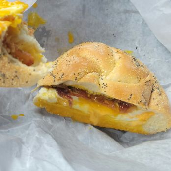 South Country Deli - Bacon egg and cheese on a roll over easy with just salt and pepper.... absolutely delicious and reasonably priced - Delis Near Me - East Patchogue, New York