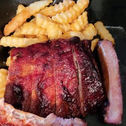 Ribs fries garlic bread. Ribs fries garlic bread.