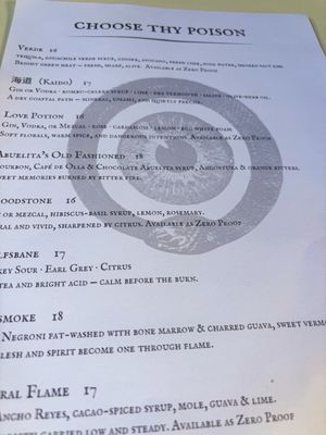 Menu photo 1 Alchemy Choose Thy Poison San Diego, CA