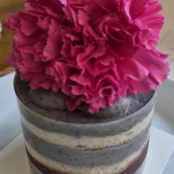 Hinar - Black sesame chiffon cake.  A bit on the sweet side - Cafes Near Me - San Diego, California