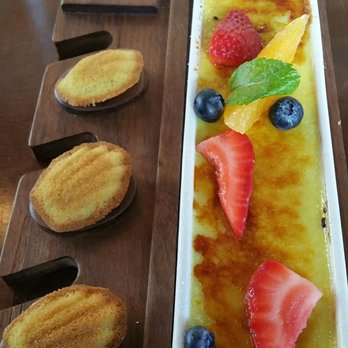 Maison Pucha Bistro - Creme brule w/ Madeleins - French Near Me - Houston, Texas
