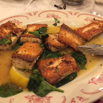 Maggiano's Little Italy - Lemon and herb salmon with spinach - delicious! - Italian Near Me - Hackensack, New Jersey