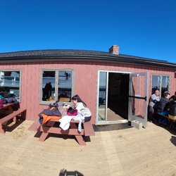Barker Lodge and Pub - sunny deck at Barker Lodge and Pub at Sunday River Ski Resort