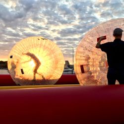 Wonderfly Games - Human Hamster Ball inflatable track